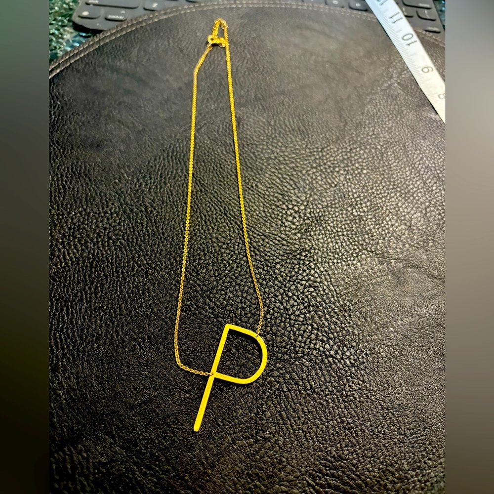 Gold initial P necklace